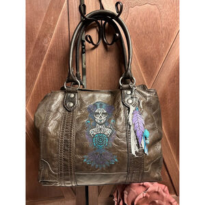 Frye custom hand painted Melissa tote